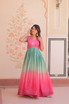 Ka 1169 Gold Crush With Embroidered Work Gown Wholesalers In Delhi
